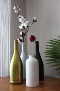 Recycled bottles to make attractive vases